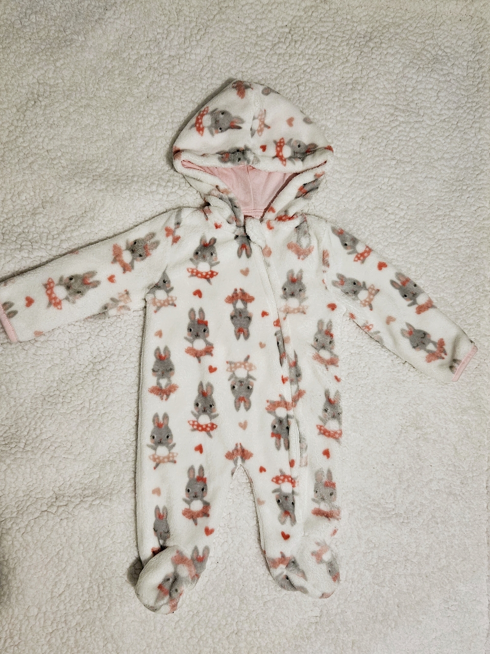Little Beginnings Baby Girl Winter Hooded Jumpsuit 3-6 Months